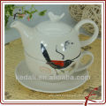 personalized ceramic tea pot for one with bird design